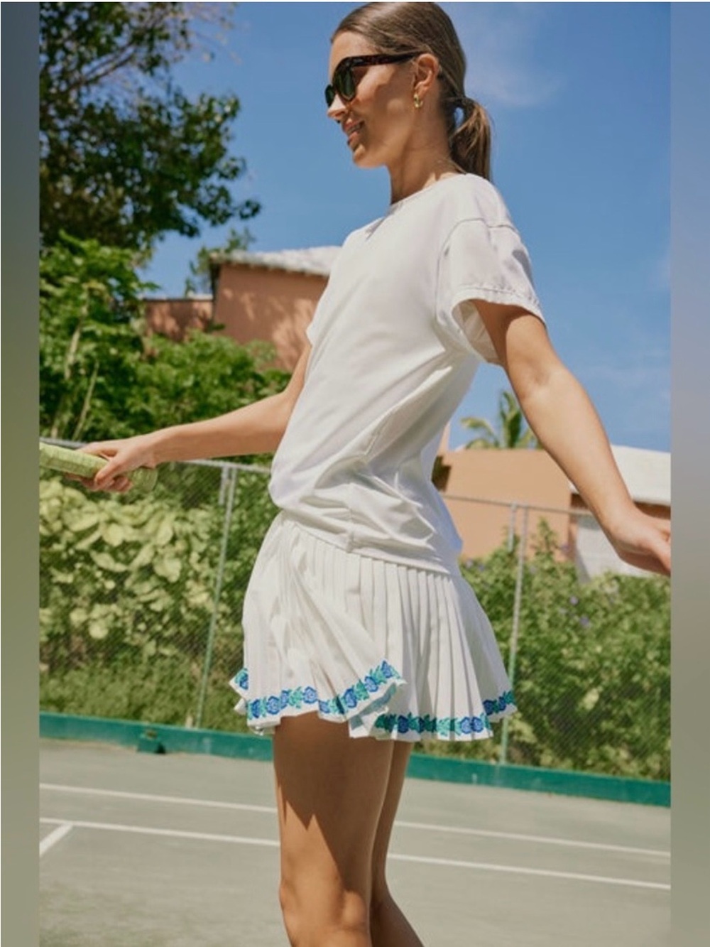Tuckernuck Retro Paisley 14 Inch Pleated Tennis Skirt, XS
